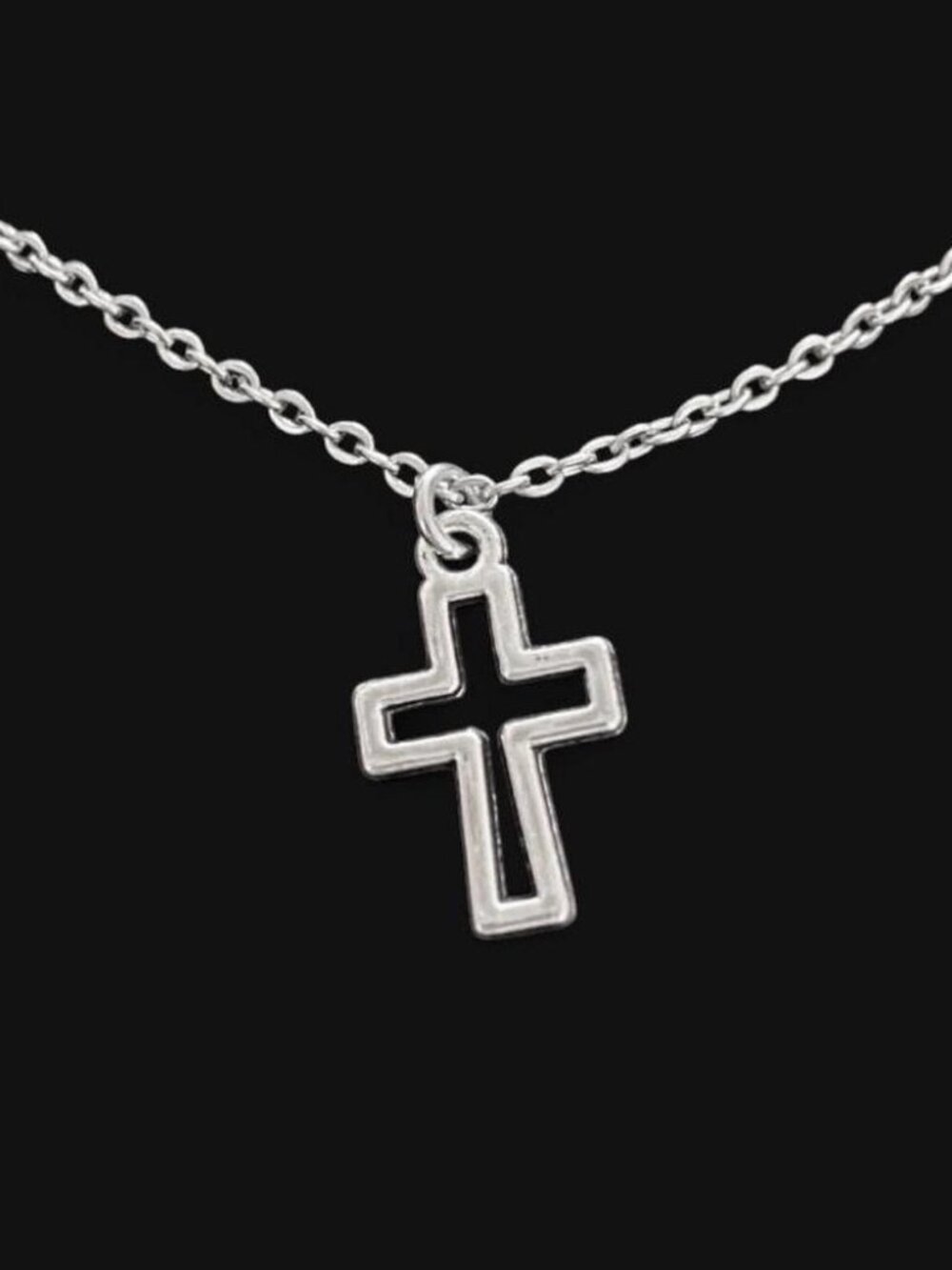 brand new dainty silver cross necklace stainless steel Christian Catholic Gift